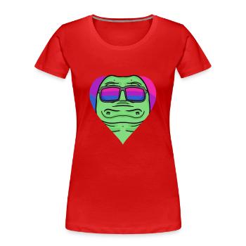 Cadeau crocodile bisexuel - T-shirt bio Premium Femme - rouge - Devant - Mia (176cm)