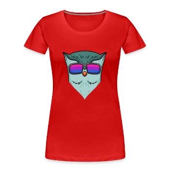 Bisexuell Eule Geschenk - Frauen Premium Bio T-Shirt - Rot - Vorne - Mia (176cm)
