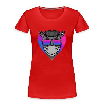Bisexuell Esel Geschenk - Frauen Premium Bio T-Shirt - Rot - Vorne - Mia (176cm)