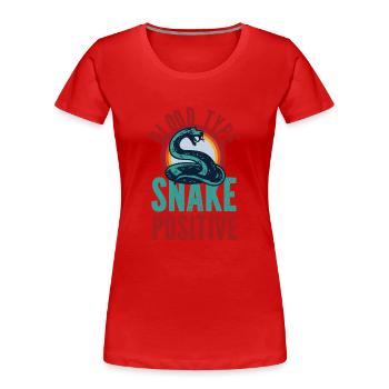 Snake Serpent Blood Type Snake - Frauen Premium Bio T-Shirt - Rot - Vorne - Mia (176cm)