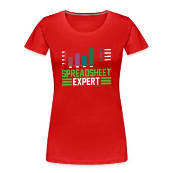 Spreadsheet Experte Tabelle Arbeit Buchhalter - Frauen Premium Bio T-Shirt - Rot - Vorne - Mia (176cm)