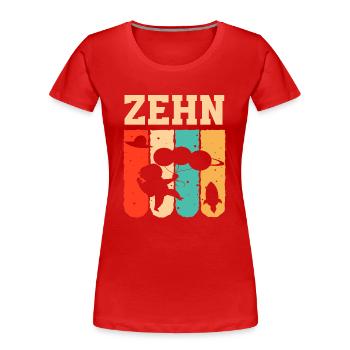 Astronaut 10th Birthday Space Boy Gift - Women's Premium Organic T-Shirt - red - Front - Mia (176cm)