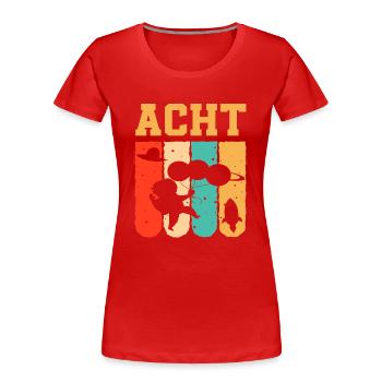 Astronaut 8th Birthday Space Boy Gift - Women's Premium Organic T-Shirt - red - Front - Mia (176cm)