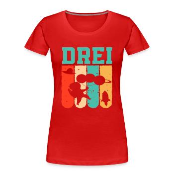 Astronaut 3rd Birthday Space Boy Gift - Women's Premium Organic T-Shirt - red - Front - Mia (176cm)