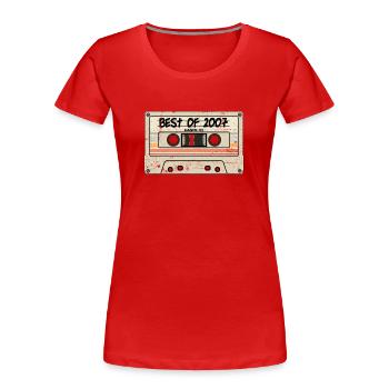 Best of 2007 Kasette Retro Tape+ - Frauen Premium Bio T-Shirt - Rot - Vorne - Mia (176cm)