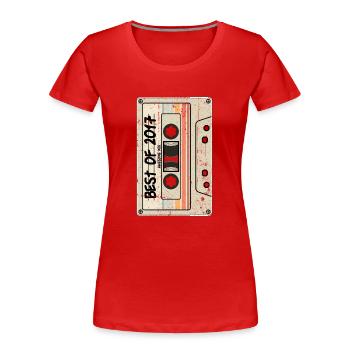 Best of 2017 Kasette Retro Tape - Frauen Premium Bio T-Shirt - Rot - Vorne - Mia (176cm)