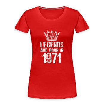 1971 légendes nées en - T-shirt bio Premium Femme - rouge - Devant - Mia (176cm)