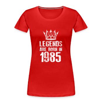 1985 légendes nées en - T-shirt bio Premium Femme - rouge - Devant - Mia (176cm)