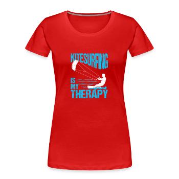Fun Kitesurfing Kiteboard Surfer Kitesurfing - Women's Premium Organic T-Shirt - red - Front - Mia (176cm)