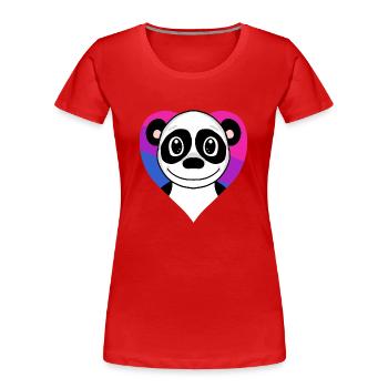 Cadeau panda bisexuel - T-shirt bio Premium Femme - rouge - Devant - Mia (176cm)