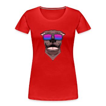 Cadeau bisexuel Pit Bull Terrier Chien - T-shirt bio Premium Femme - rouge - Devant - Mia (176cm)