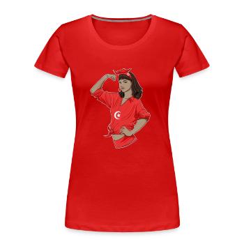 Turkish Girl Unbreakable I Turkish Heritage I - Frauen Premium Bio T-Shirt - Rot - Vorne - Mia (176cm)