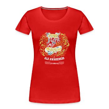 Sensibilisation à la SLA Soutien de Lou Gehrig’s Disease Warrior - T-shirt bio Premium Femme - rouge - Devant - Mia (176cm)