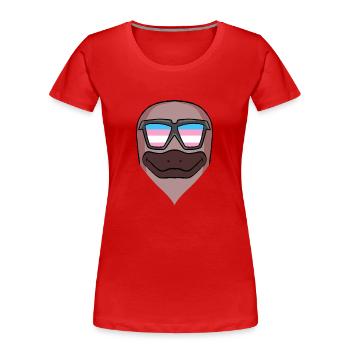 Cadeau d’ornithorynque transsexuel transgenre - T-shirt bio Premium Femme - rouge - Devant - Mia (176cm)