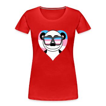 Cadeau de panda transsexuel transgenre - T-shirt bio Premium Femme - rouge - Devant - Mia (176cm)