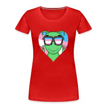 Cadeau transgenre transsexuel alien - T-shirt bio Premium Femme - rouge - Devant - Mia (176cm)