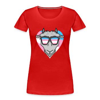 Cadeau de chèvre transsexuel transgenre - T-shirt bio Premium Femme - rouge - Devant - Mia (176cm)