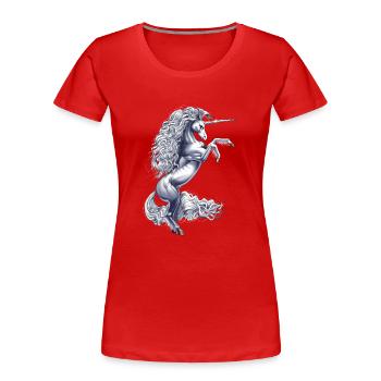 Mythical Magical Unicorn - Women's Premium Organic T-Shirt - red - Front - Mia (176cm)