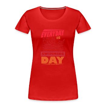 Nager - T-shirt bio Premium Femme - rouge - Devant - Mia (176cm)