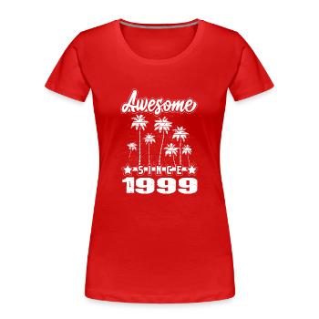 Génial depuis 1999 - T-shirt bio Premium Femme - rouge - Devant - Mia (176cm)