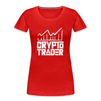 Crypto Traders Trade Crypto Trading Traders - Women's Premium Organic T-Shirt - red - Front - Mia (176cm)