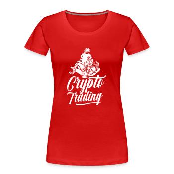 Krypto Handel Crypto Trader Traden Trading - Frauen Premium Bio T-Shirt - Rot - Vorne - Mia (176cm)