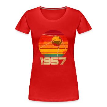 Sputnik 1 Satellit - Frauen Premium Bio T-Shirt - Rot - Vorne - Mia (176cm)