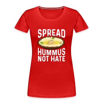 Vegetarian Vegan Vegan Veggie Animal Welfare Vegetables - Women's Premium Organic T-Shirt - red - Front - Mia (176cm)