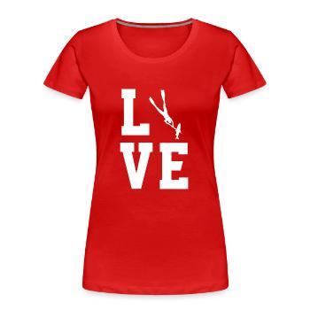 Pêche sous-marine - T-shirt bio Premium Femme - rouge - Devant - Mia (176cm)