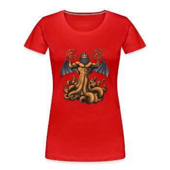 Griechische Mythologie Gottheit Typhon - Frauen Premium Bio T-Shirt - Rot - Vorne - Mia (176cm)