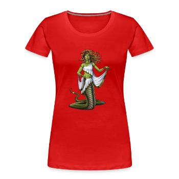 Altgriechische Göttin Medusa - Frauen Premium Bio T-Shirt - Rot - Vorne - Mia (176cm)