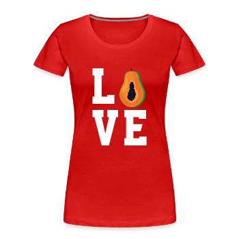 Papaye - T-shirt bio Premium Femme - rouge - Devant - Mia (176cm)