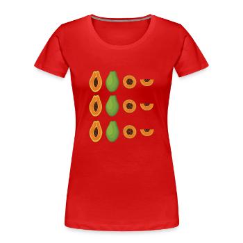 Papaye - T-shirt bio Premium Femme - rouge - Devant - Mia (176cm)