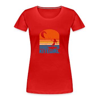 Vintage Kite Surfing Kiting Kiteboarding Kitesurf - Women's Premium Organic T-Shirt - red - Front - Mia (176cm)