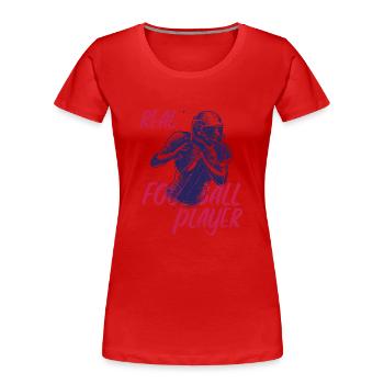 Real football player - T-shirt bio Premium Femme - rouge - Devant - Mia (176cm)
