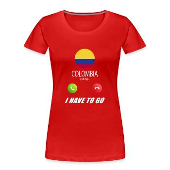 La Colombie appelle les drapeaux lusiger - T-shirt bio Premium Femme - rouge - Devant - Mia (176cm)
