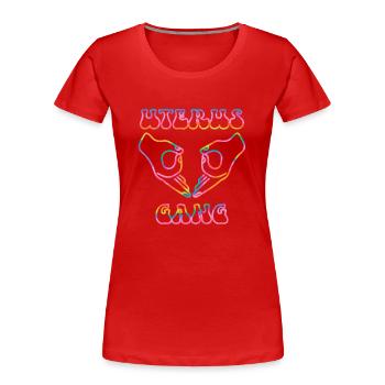 Gang de l’utérus - T-shirt bio Premium Femme - rouge - Devant - Mia (176cm)