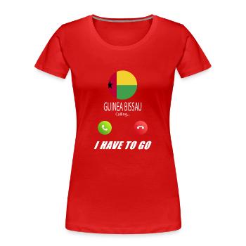 La Guinée-Bissau appelle aux drapeaux Lusiger en disant - T-shirt bio Premium Femme - rouge - Devant - Mia (176cm)