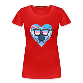 Cadeau de koala transsexuel transgenre - T-shirt bio Premium Femme - rouge - Devant - Mia (176cm)