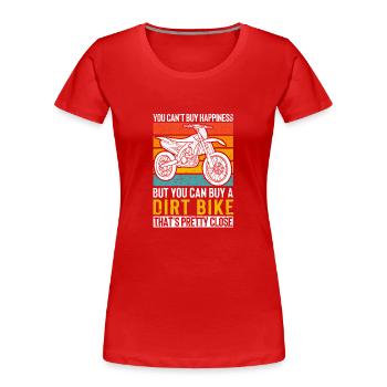 You can't buy happiness, but you can buy a - Women's Premium Organic T-Shirt - red - Front - Mia (176cm)