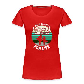 Father and daughter Golf Partner Partner Look - Women's Premium Organic T-Shirt - red - Front - Mia (176cm)