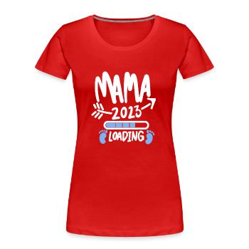 Mama 2023 Mutter Schwangerschaft Schwanger - Frauen Premium Bio T-Shirt - Rot - Vorne - Mia (176cm)