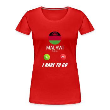 Le Malawi appelle les drapeaux lusiger - T-shirt bio Premium Femme - rouge - Devant - Mia (176cm)