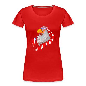 American Bald Eagle American 4th of July Patriotic - Frauen Premium Bio T-Shirt - Rot - Vorne - Mia (176cm)
