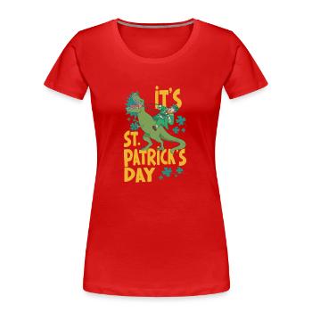 Today Is St Patrick's Day Irish Irish - Women's Premium Organic T-Shirt - red - Front - Mia (176cm)