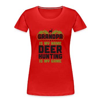 Buck Deer Hunting Hunter - Frauen Premium Bio T-Shirt - Rot - Vorne - Mia (176cm)
