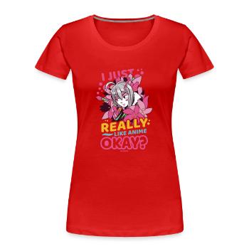 I Love Anime Japan Manga Cosplay Nerd Gift - Women's Premium Organic T-Shirt - red - Front - Mia (176cm)