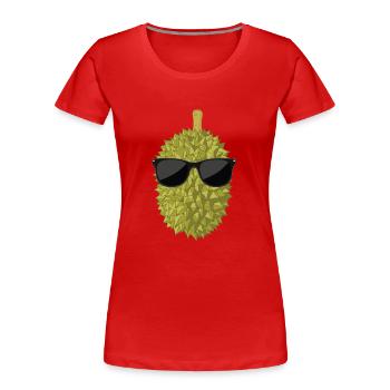 Durian - Women's Premium Organic T-Shirt - red - Front - Mia (176cm)