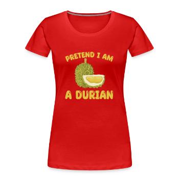 Durian - Women's Premium Organic T-Shirt - red - Front - Mia (176cm)
