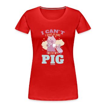 Schwein - Frauen Premium Bio T-Shirt - Rot - Vorne - Mia (176cm)